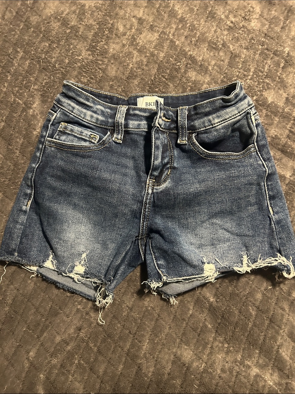 BKE Distressed Denim Shorts - Blue